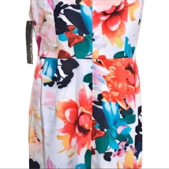 Chetta B NWT Dress Floral Sheath Knee Length Dress Size 10 or Medium - Picture 3 of 8